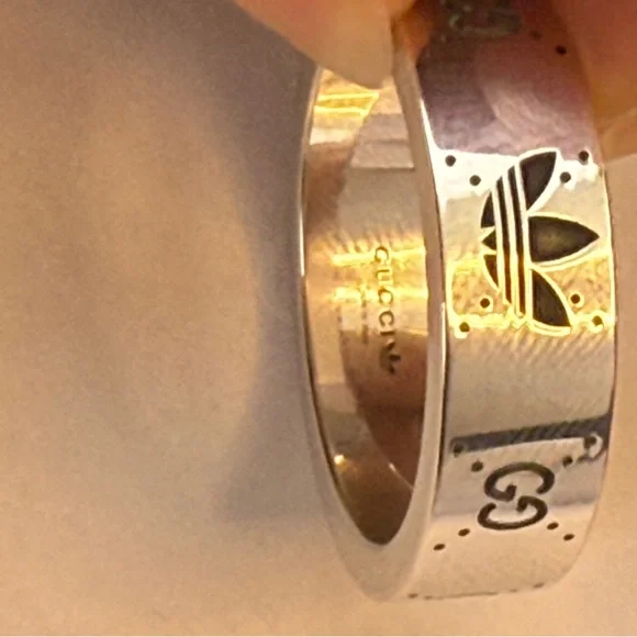NWT GUCCI SILVER RING COLLABORATION WITH ADIDAS - Picture 5 of 6